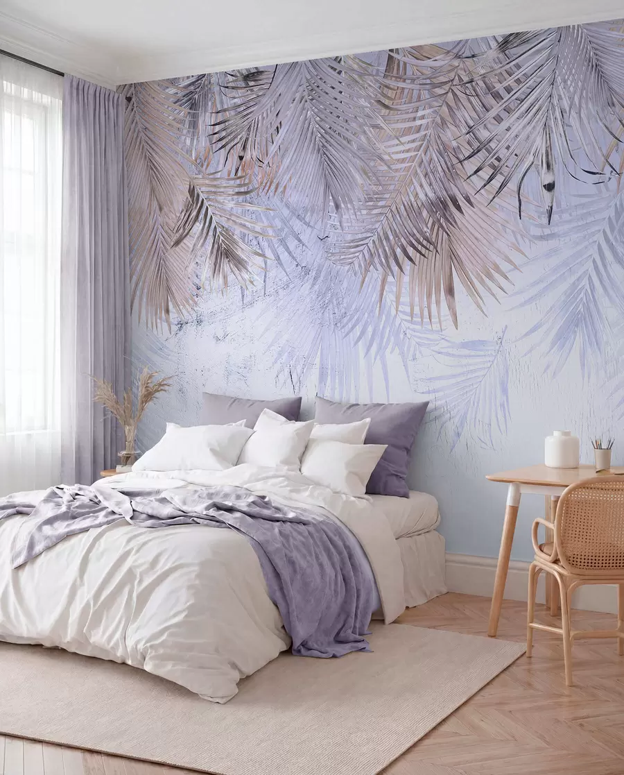Fototapeedid Purpursed troopilised lehed grunge stiilis u93843v1