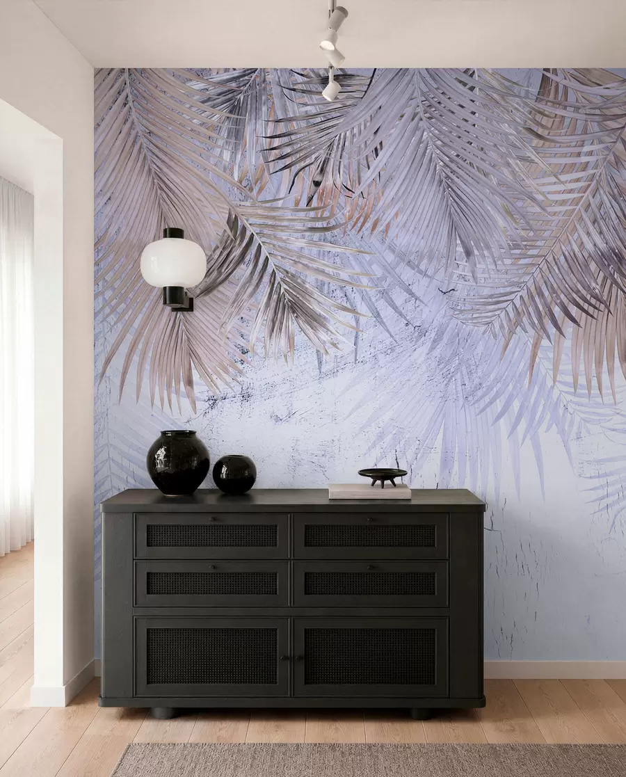 Fototapeedid Purpursed troopilised lehed grunge stiilis u93843v1