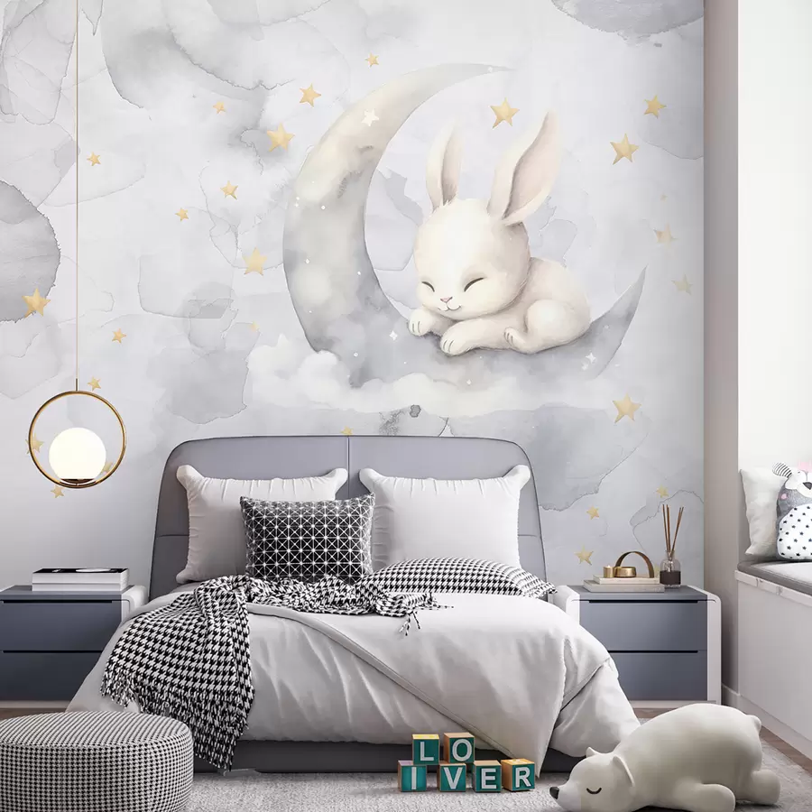 Fototapeedid Uinuv jänes akvarelliga u97739