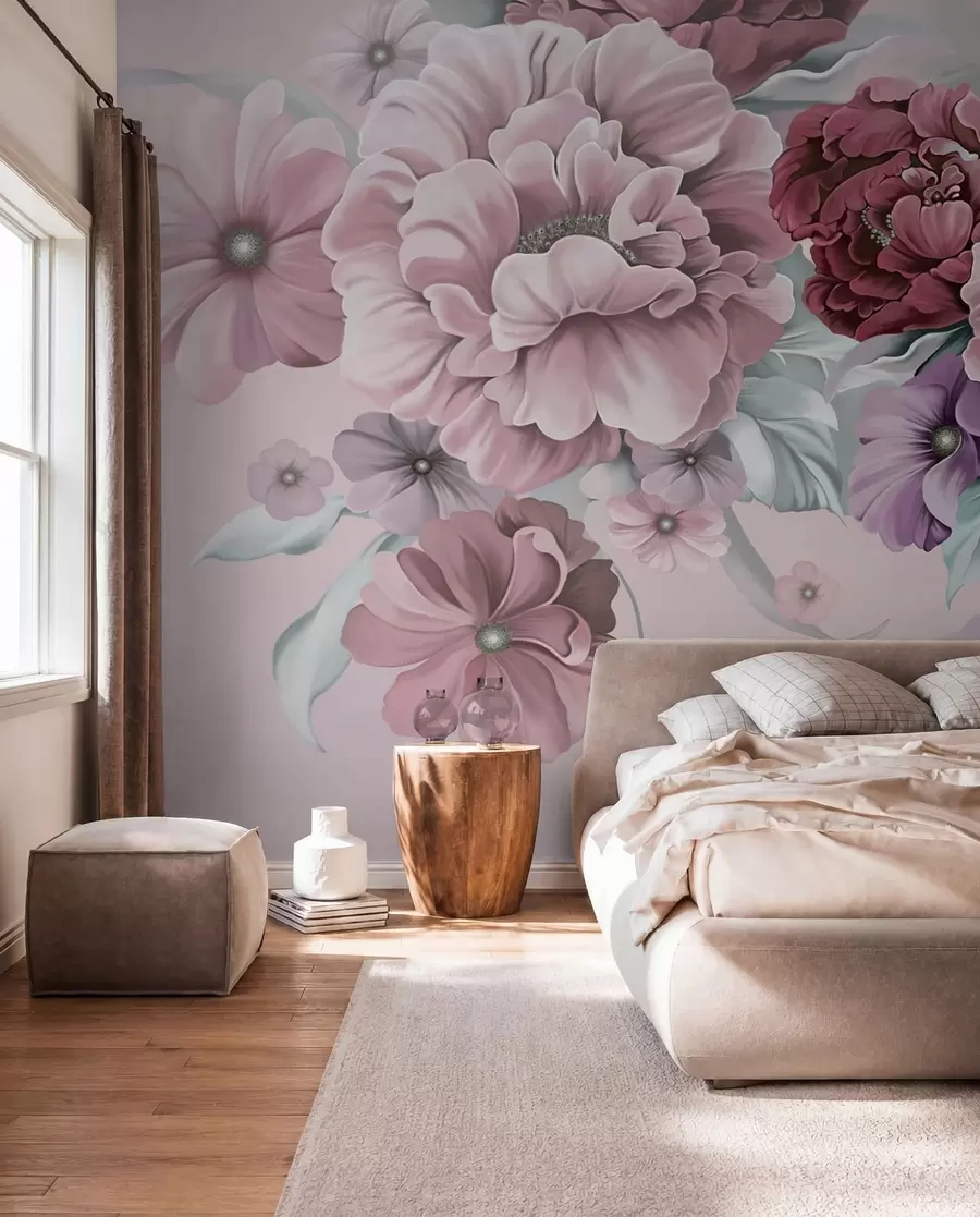 Fototapeedid Õrnad sinised lilled roosa värvi u59900v1