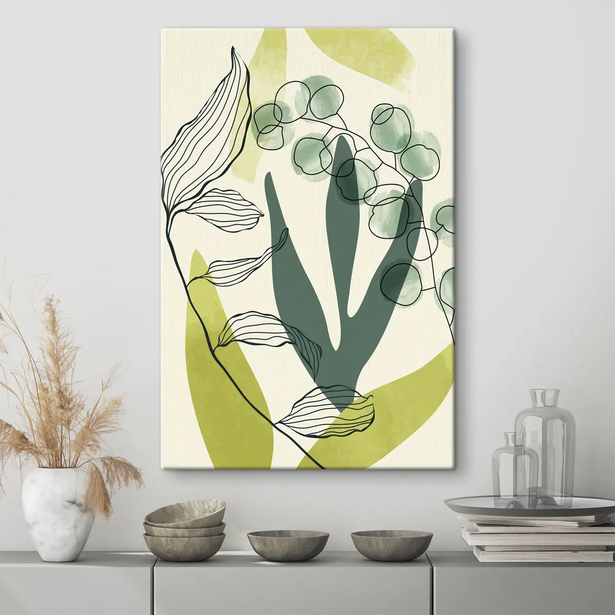 Pilt Abstraktne akvarell lilled ja lehed s36133