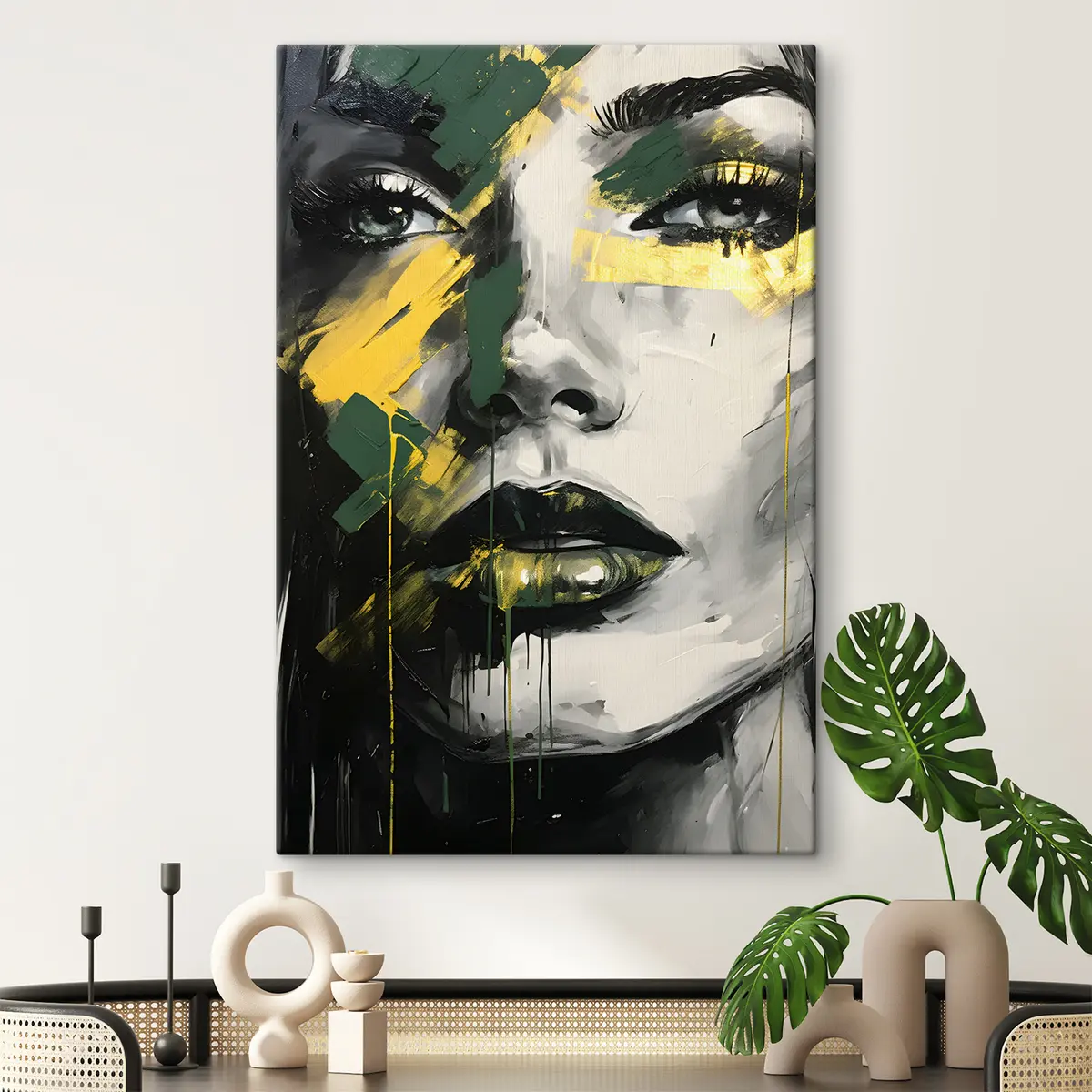 Pilt Naise portree silmade ja huulte detailidega s36157