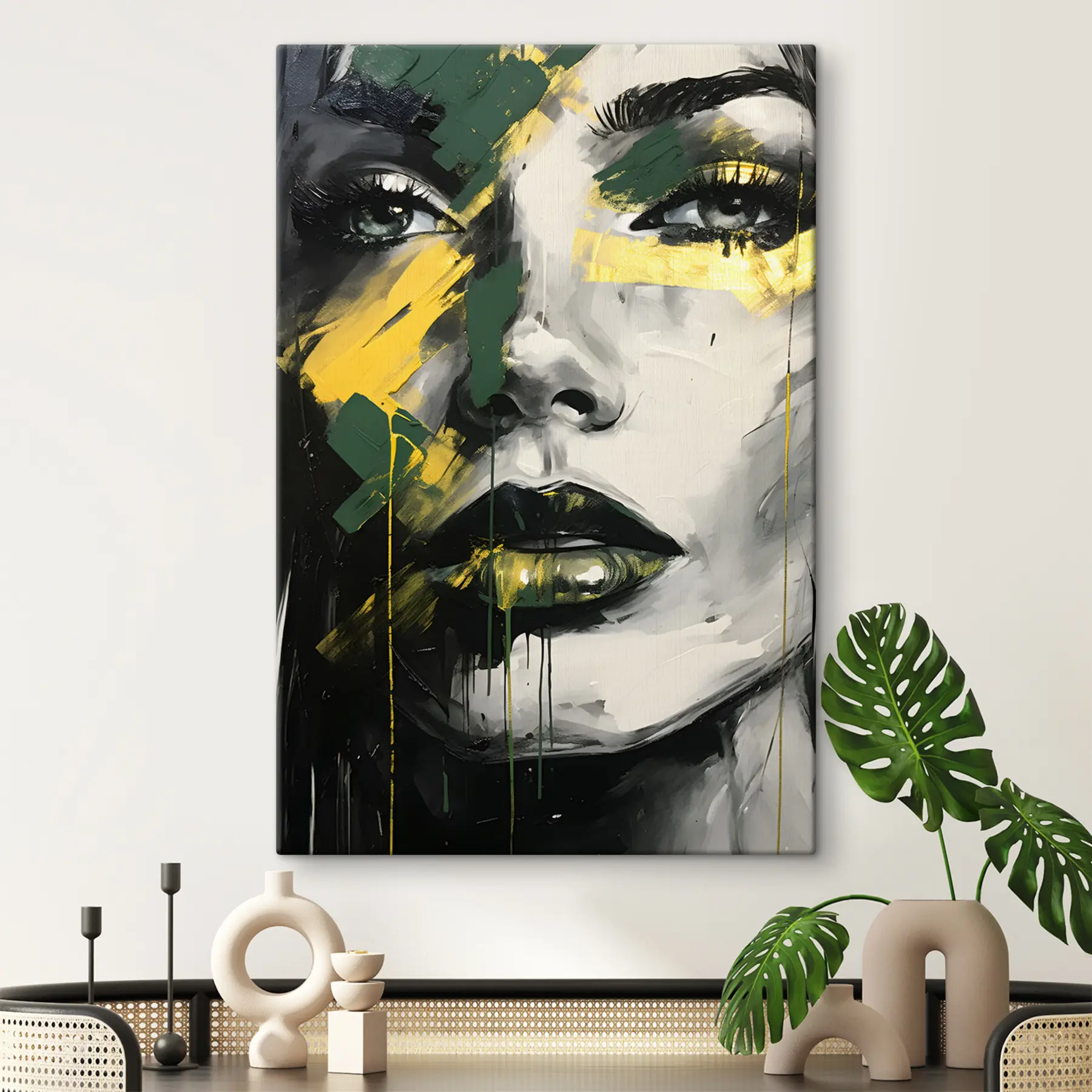 Pilt Naise portree silmade ja huulte detailidega s36157