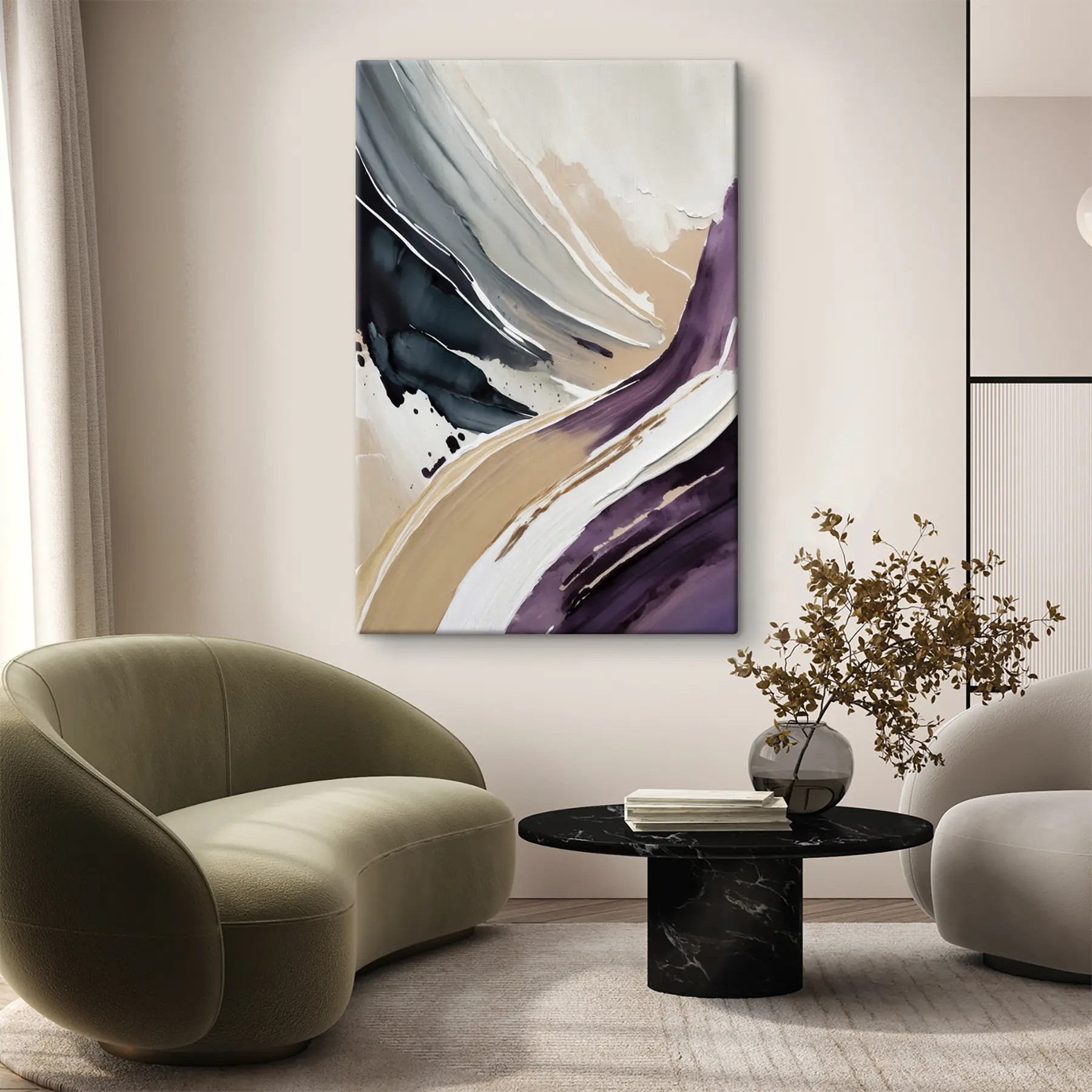 Fototapeedid Voolavad pintslitõmbed rahustavates toonides s36504