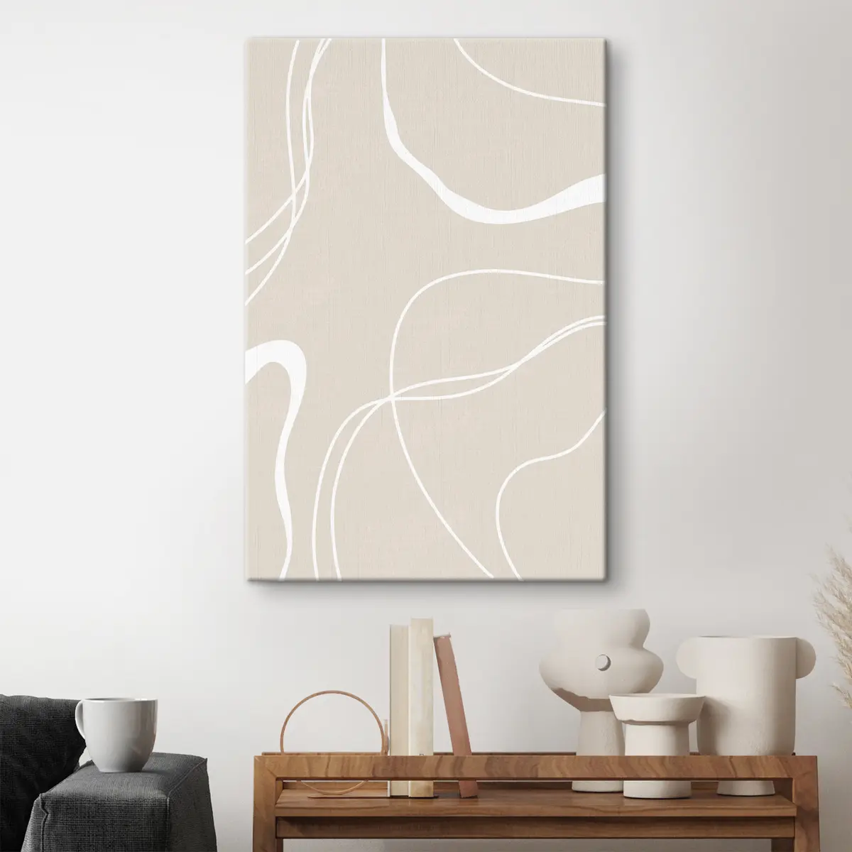 Pilt Abstraktsed kõverad pehme taustal s36489