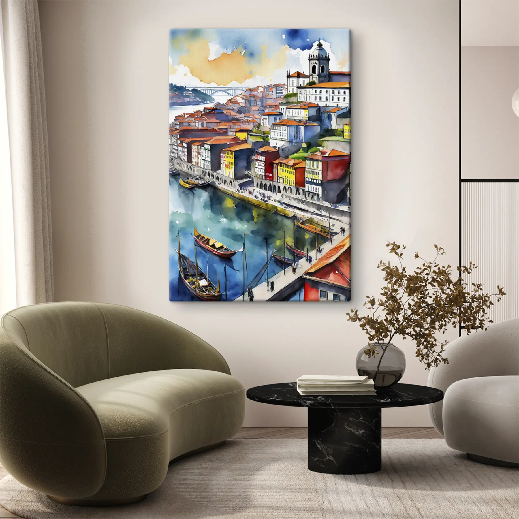 Fototapeedid Värvikas jõekalda linnamaastik s36680