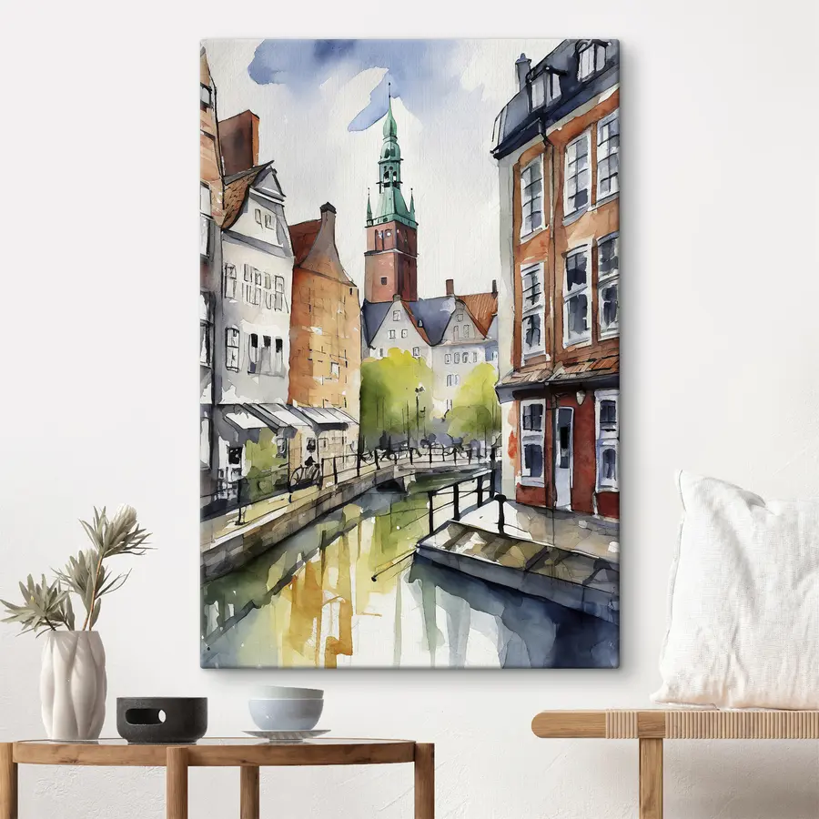 Pilt Võluv kanalivaade elavas linnas s36682