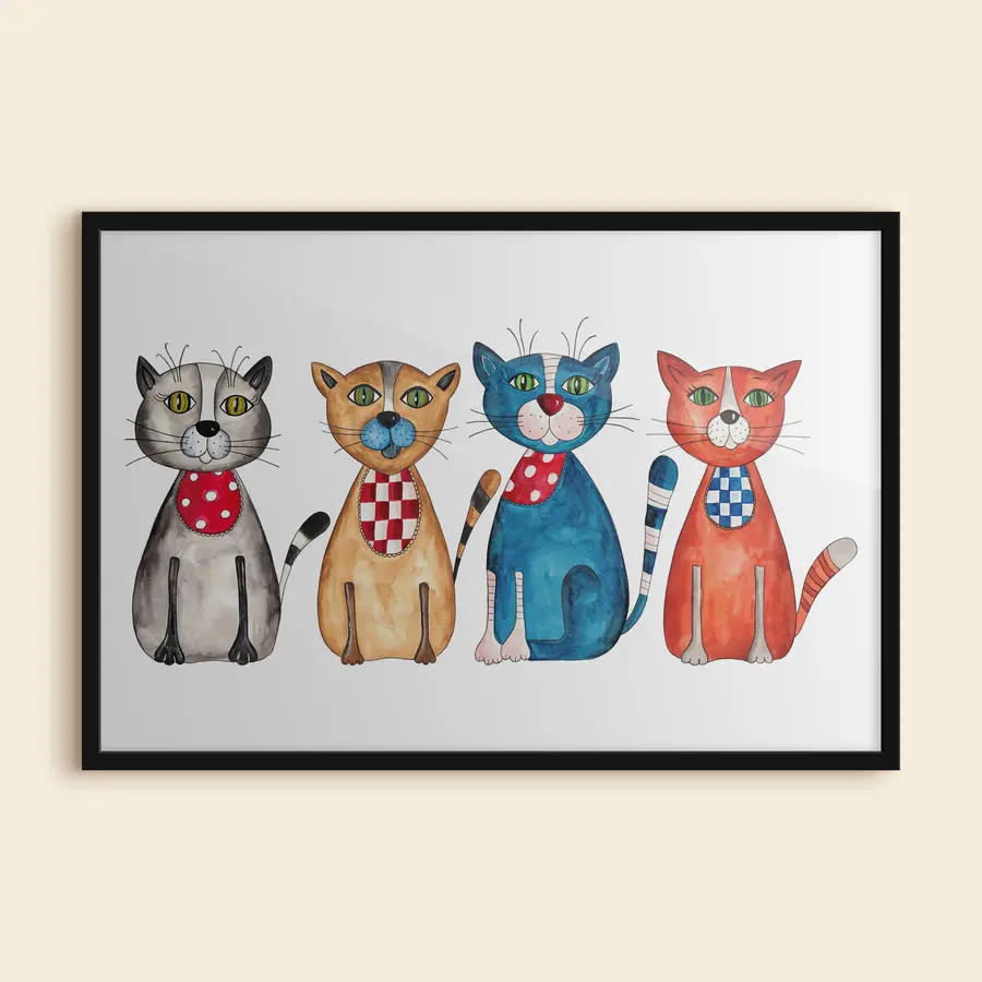 Fototapeedid Värvilised kassid võluvate ilmetega f08754