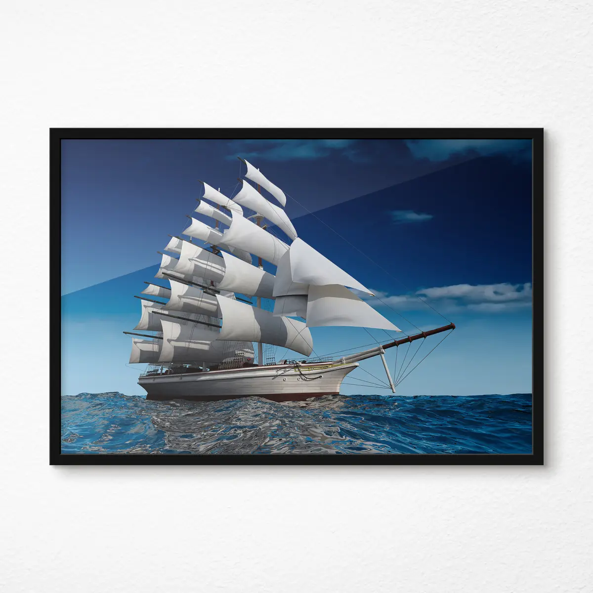 Plakat Suurejooneline laev avamerel purjetamas f18347