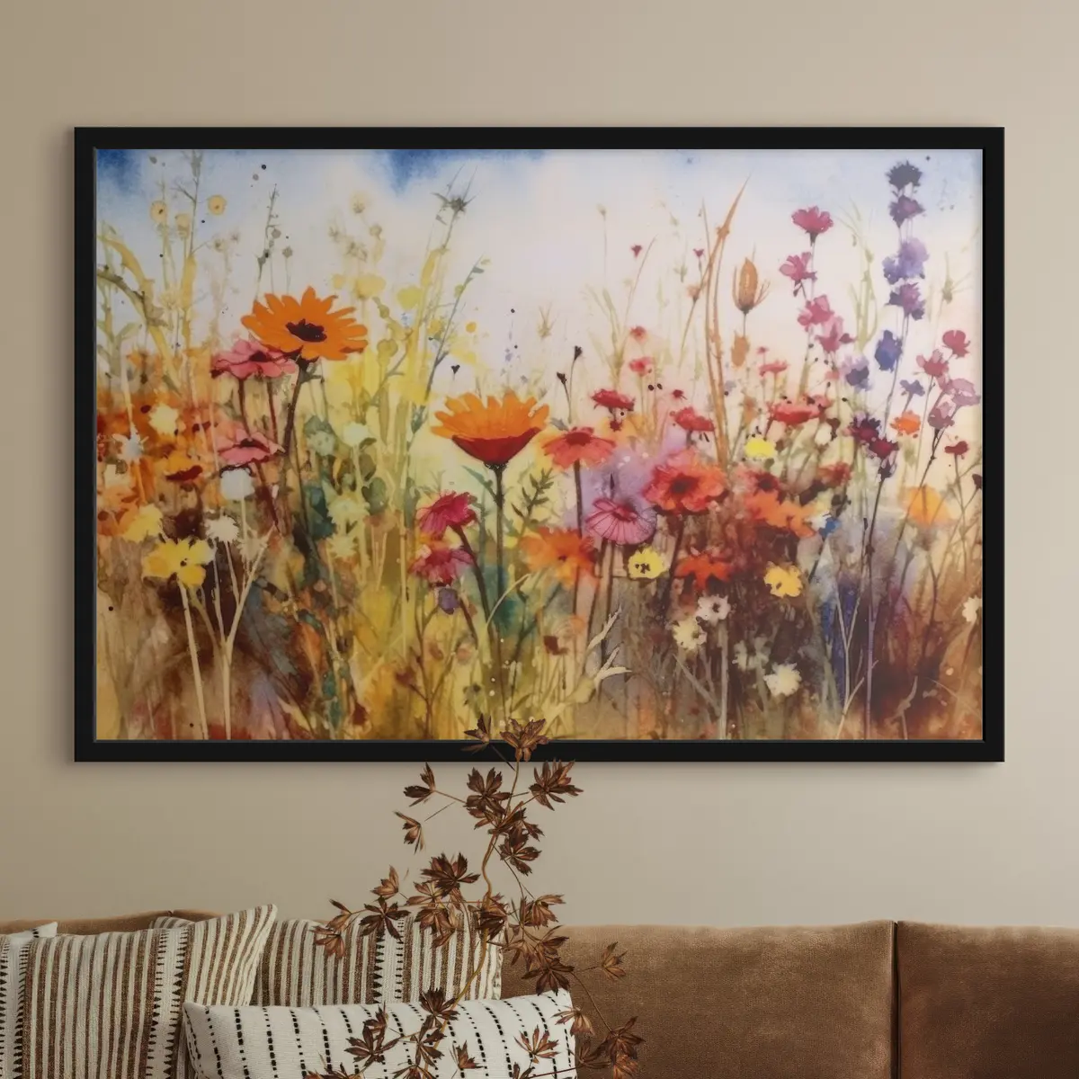 Plakat Elav aed, mis on täis õitsevaid lilli f33666