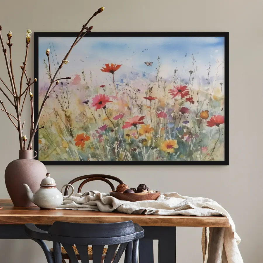 Fototapeedid Värvikad looduslilled päikesepaistelisel niidul f33668