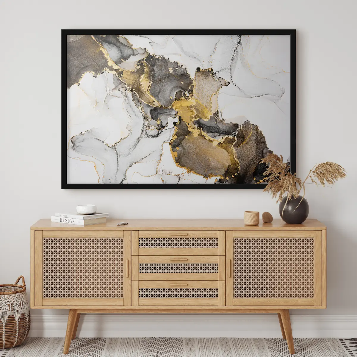 Plakat Abstraktsed keerisjooned vaoshoitud elegantsiga f34466