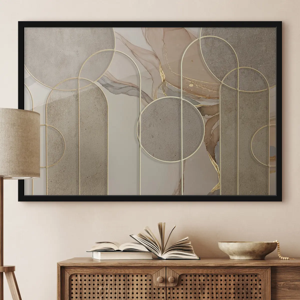 Plakat Geomeetrilised mustrid ja pehmed värvid sulanduvad ühte f34773