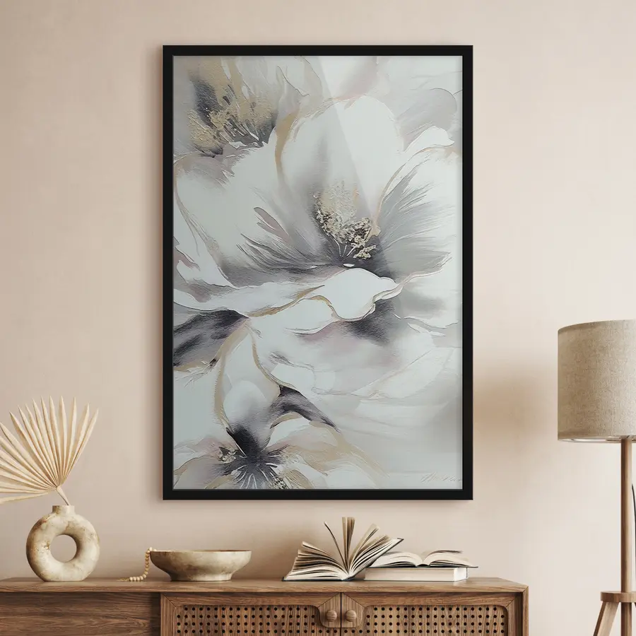 Pilt Lilleline muster lehtede, taimede ja bambusega f35428