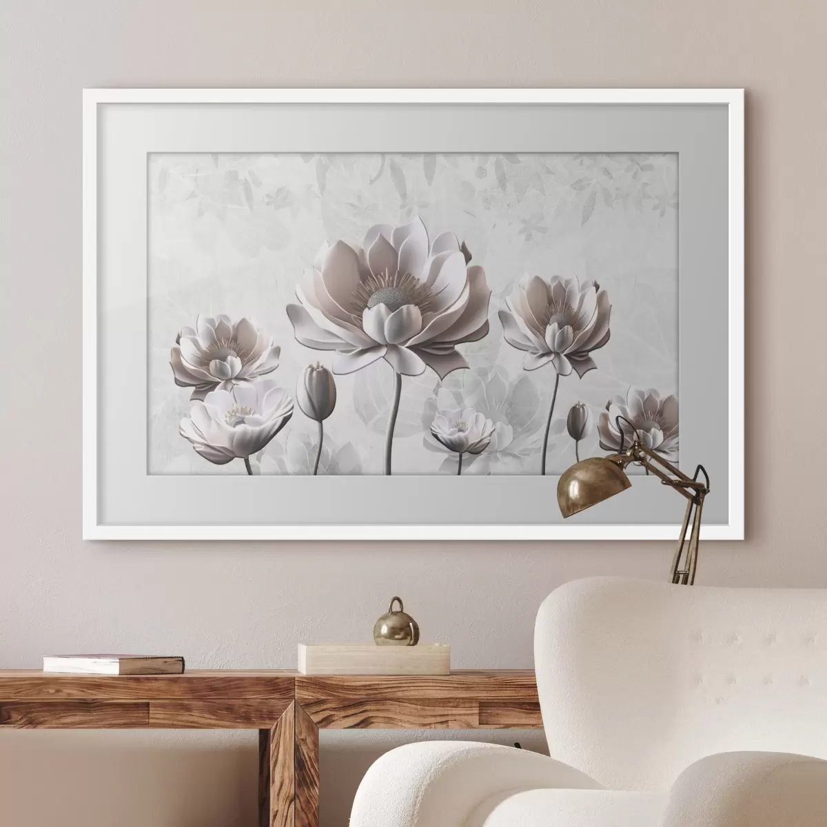 Plakat Elegantsed õied rahulikul taustal f35736