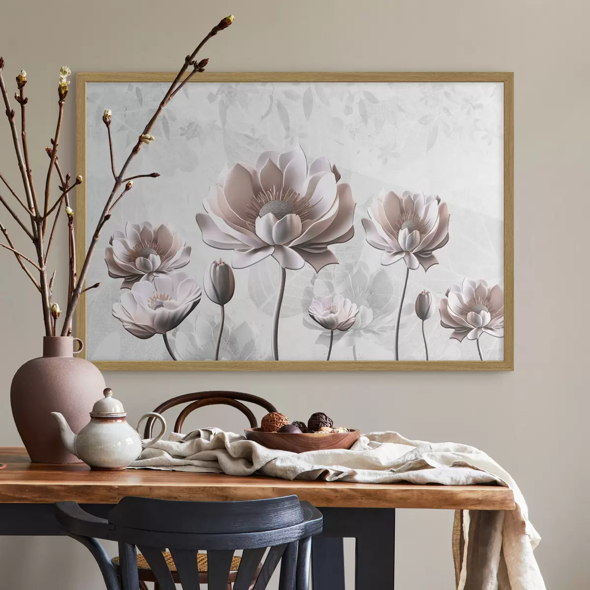 Plakat Elegantsed õied rahulikul taustal f35736