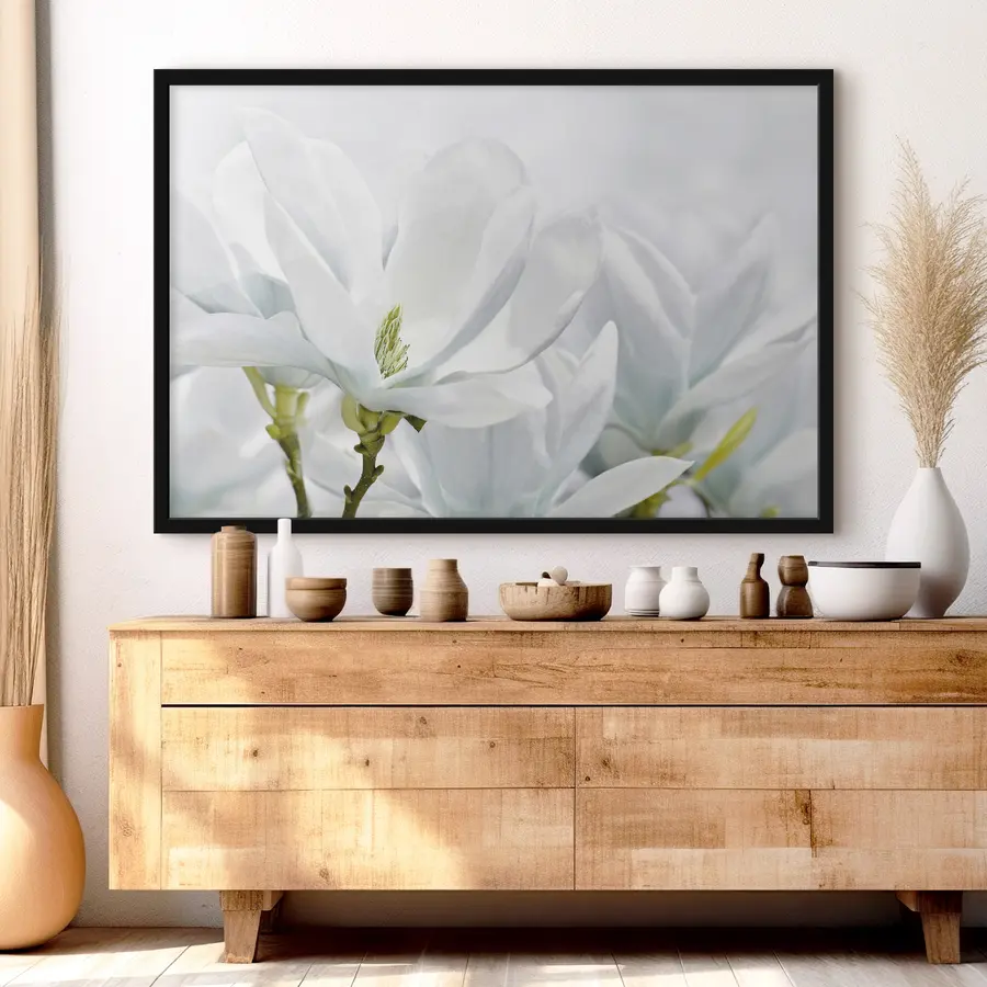 Fototapeedid Õrnad valged õielehed pehmes valguses f35784