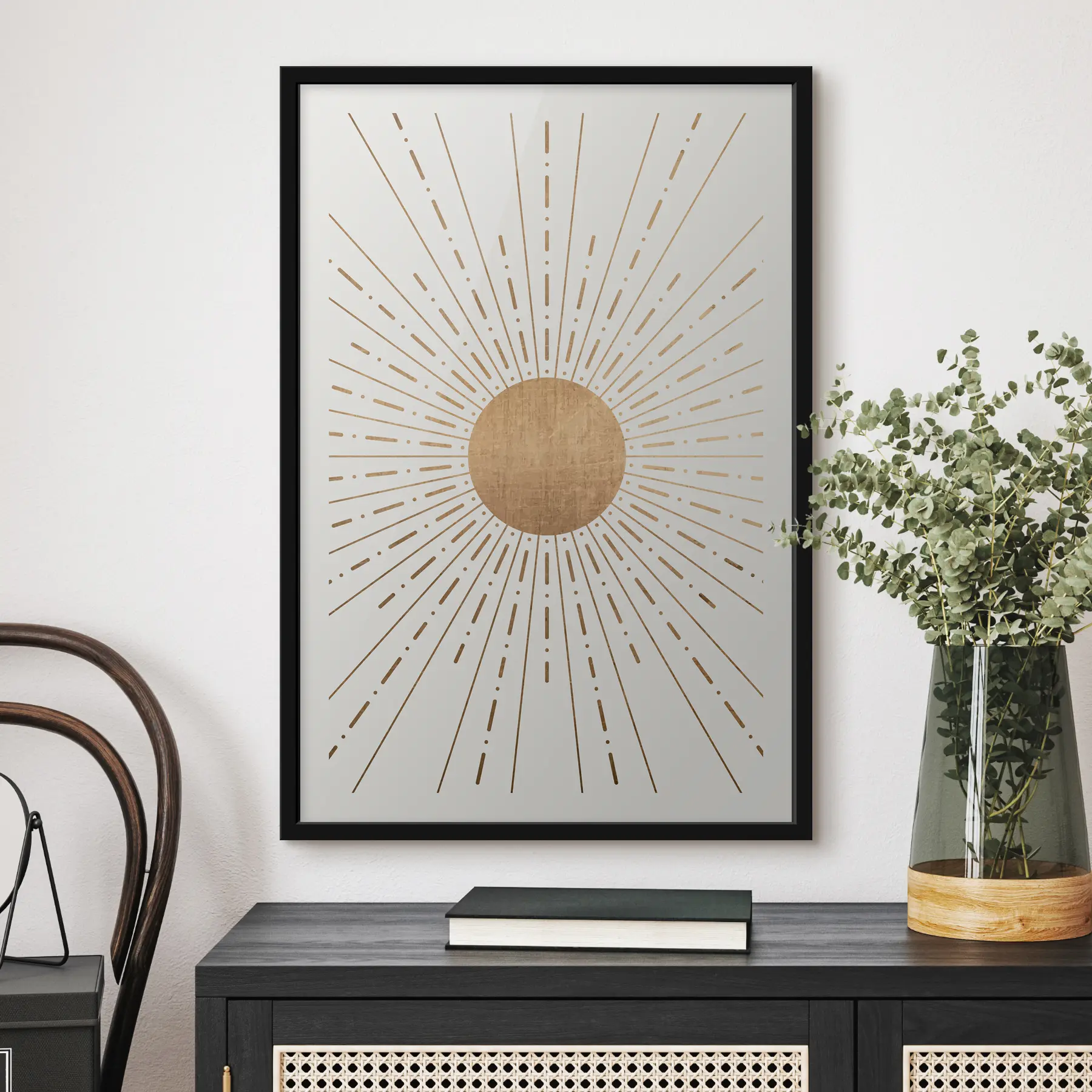 Fototapeedid Keskse kera ümbritsevad säravad kiired f35879