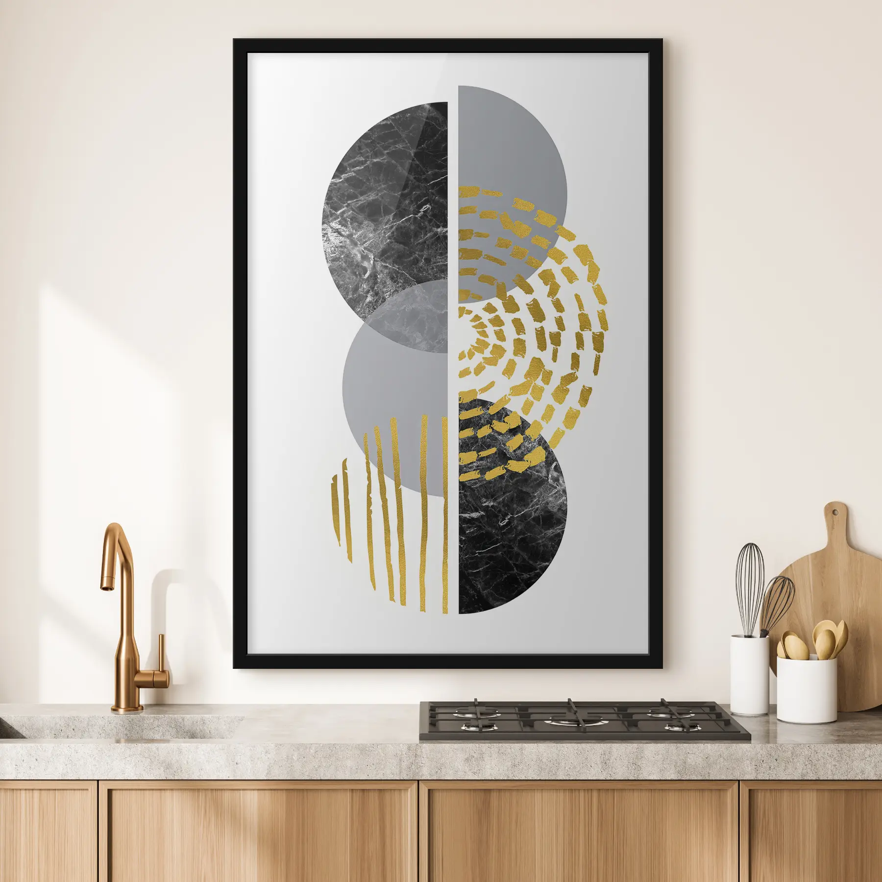 Fototapeedid Abstraktne grafiķi sienas, valge, pelēkā un melnā krāsā f35942