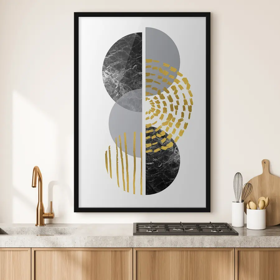 Fototapeedid Abstraktne grafiķi sienas, valge, pelēkā un melnā krāsā f35942