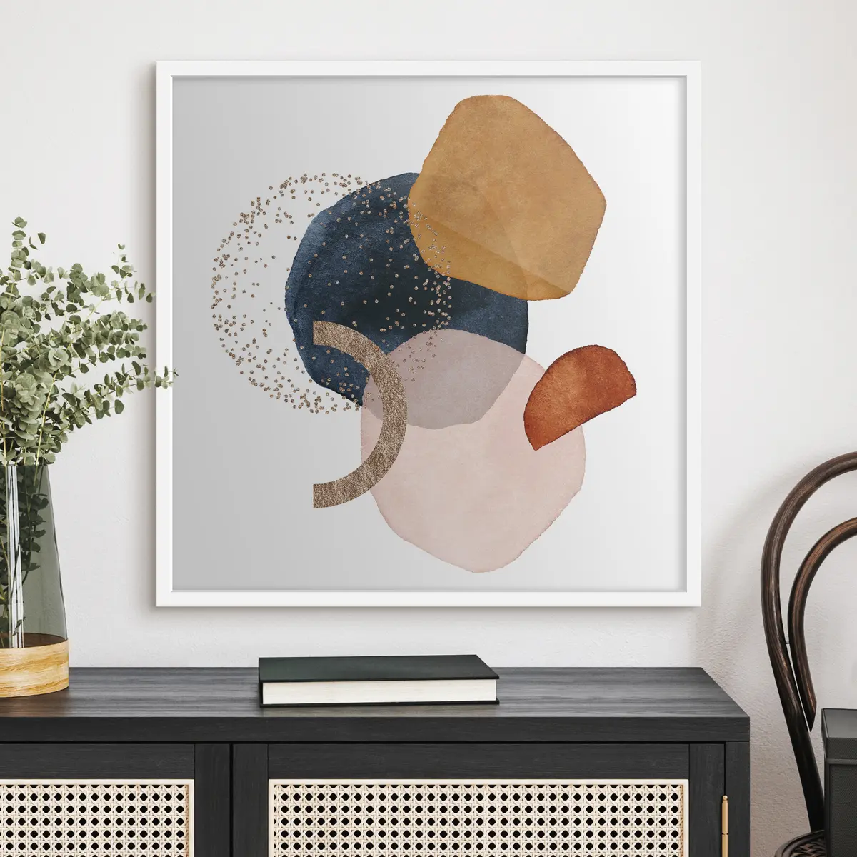 Plakat Abstraktsed kujundid soojades värvides f35955