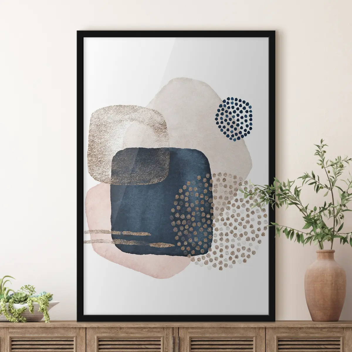 Plakat Elegantsed abstraktsed kujundid pehmetes värvides f35989