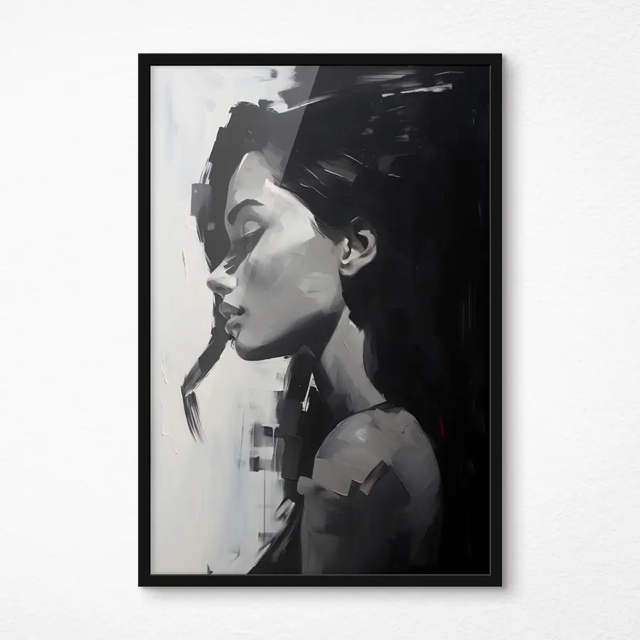 Fototapeedid Monokroomne elegantsus profiilivaates f36158