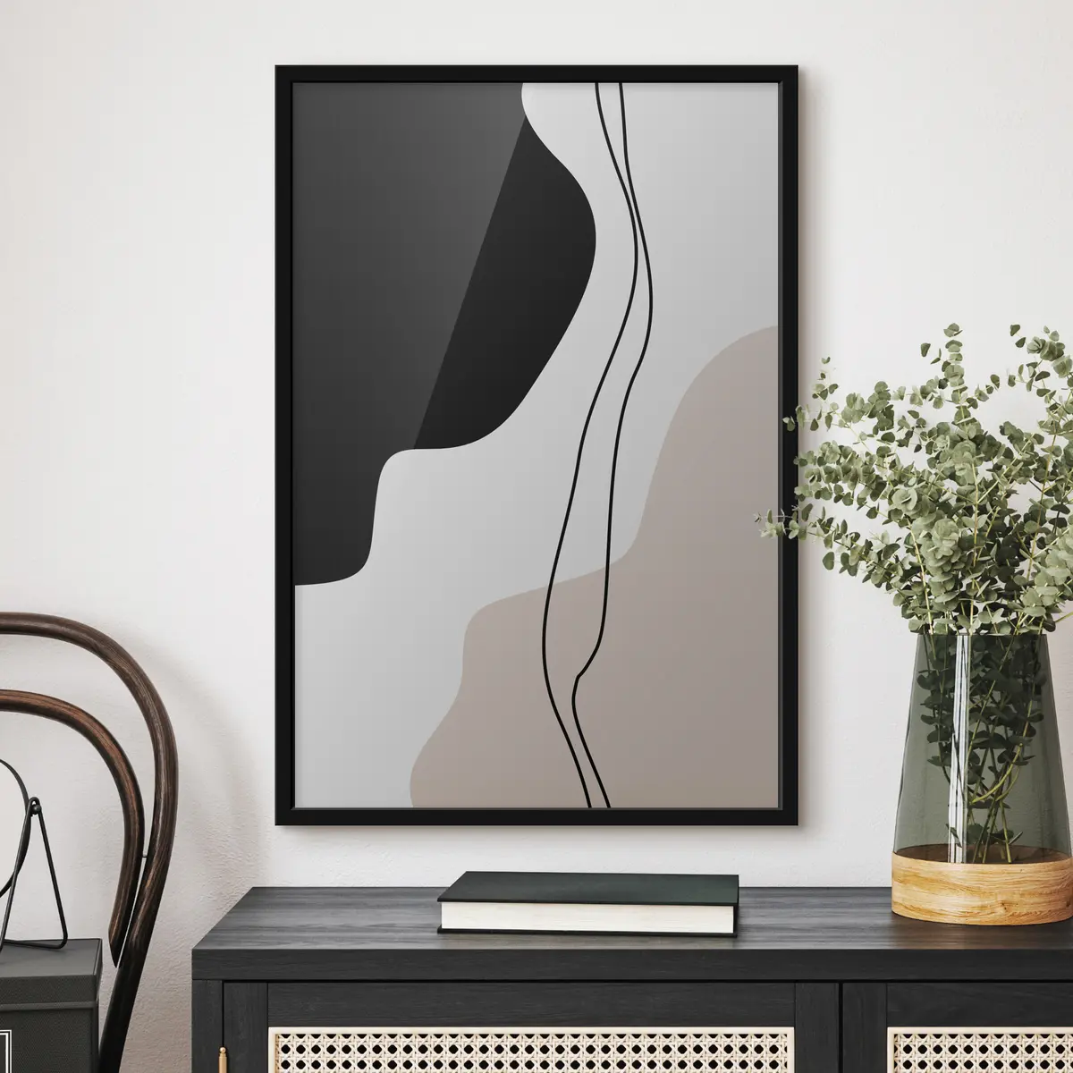 Plakat Abstraktsed kujundid rahustavates toonides f36156