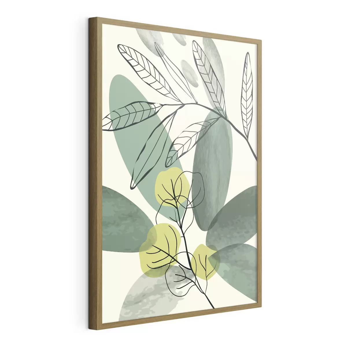 Plakat Loodusest inspireeritud abstraktne lehemuster f36106