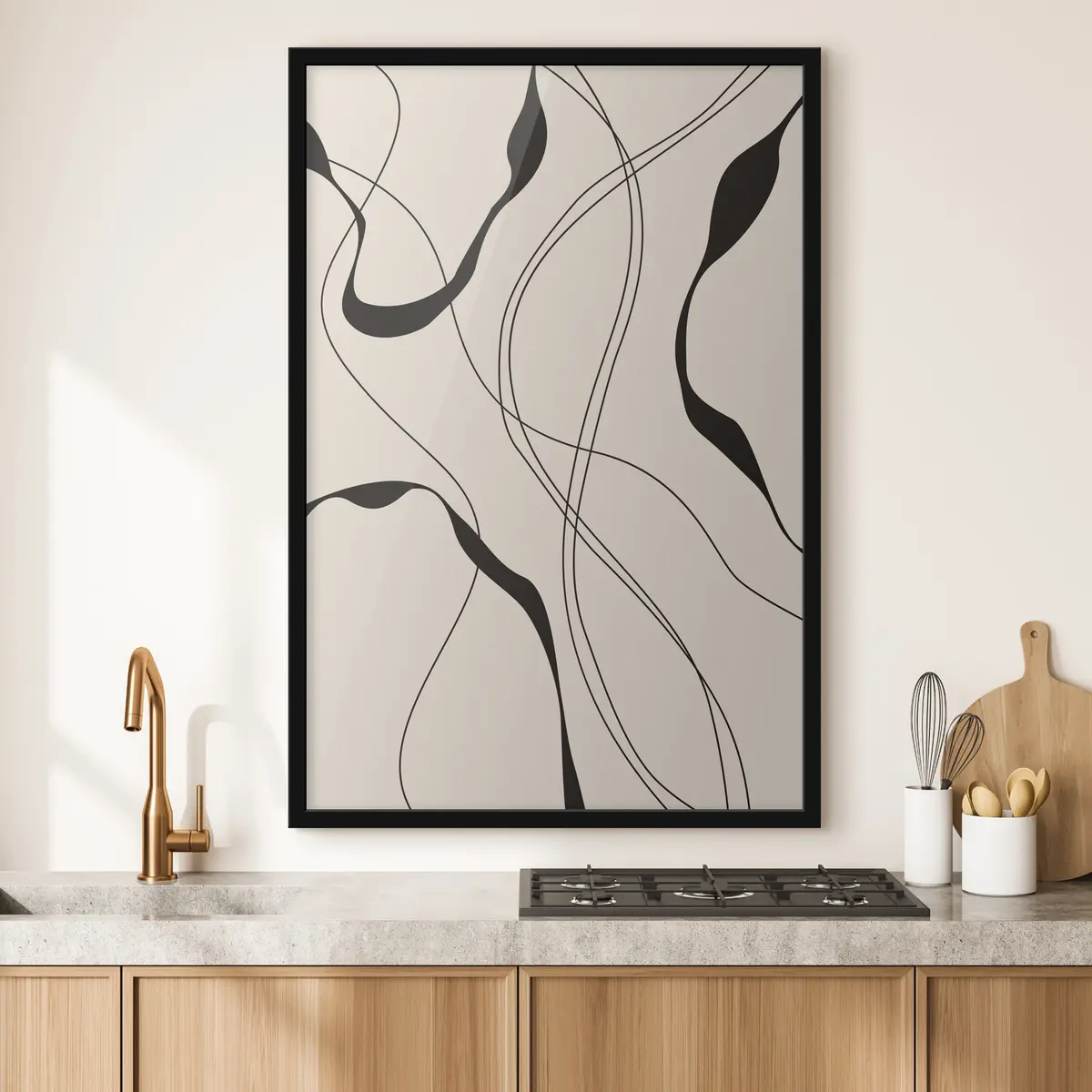 Plakat Voolavad jooned pehmetel taustadel f36043