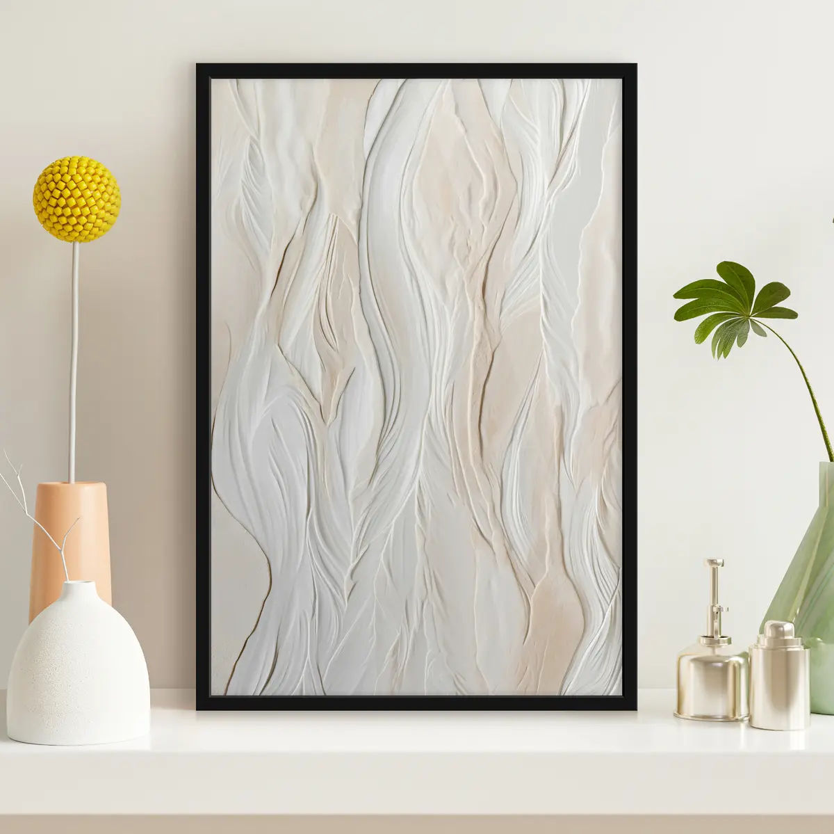 Plakat Tekstuuriga lained pehmetes neutraalsetes toonides f36027