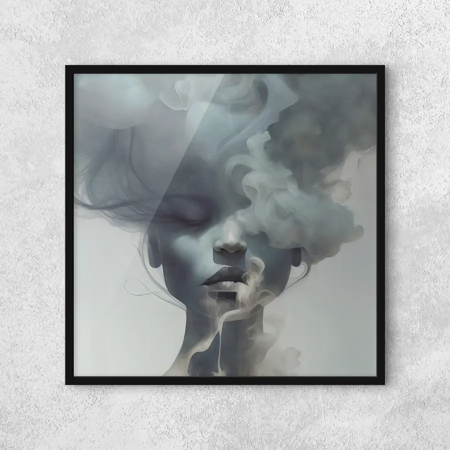 Fototapeedid Tüdruk ja hall udu f35818