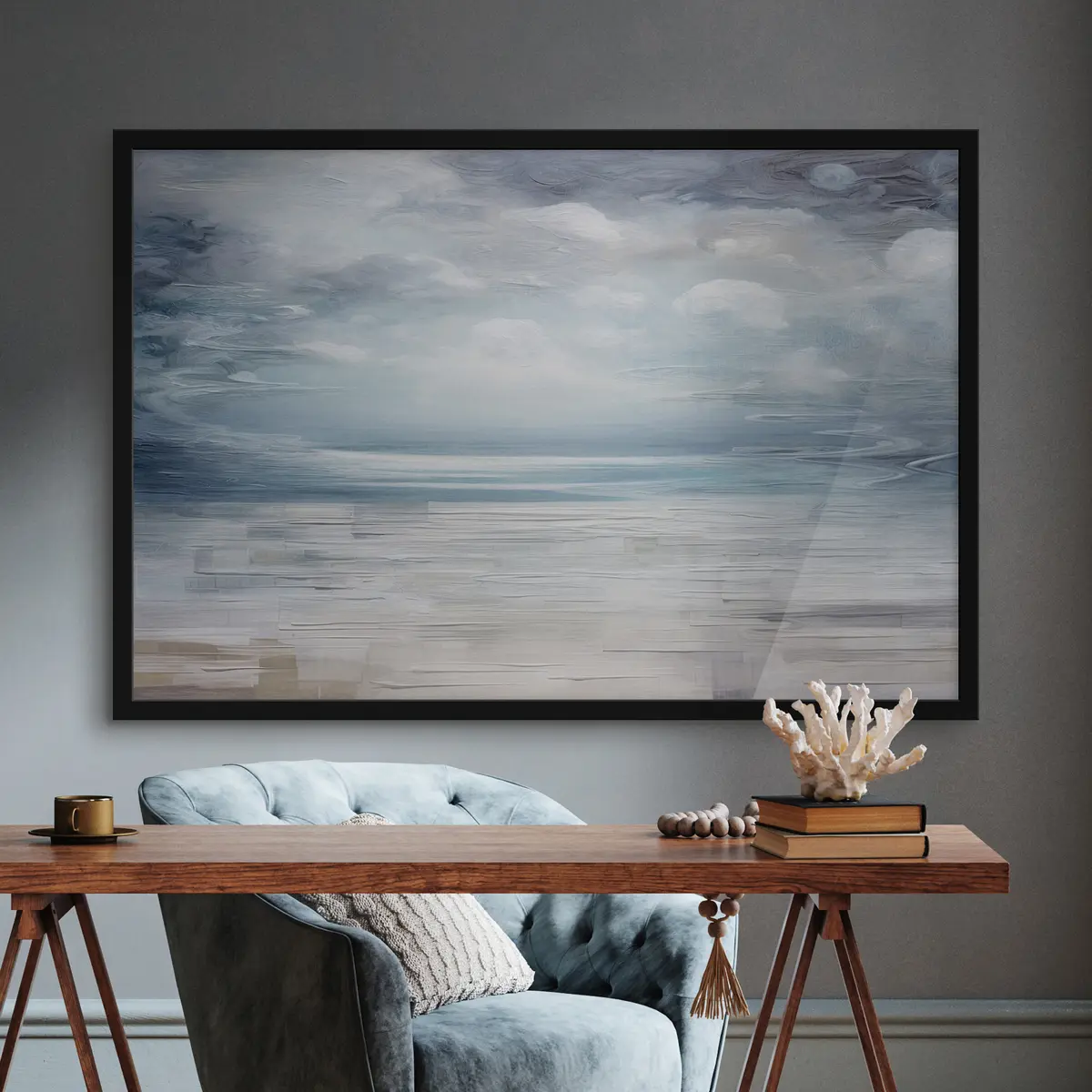 Plakat Rahulikud veed pilvise taeva all f35715