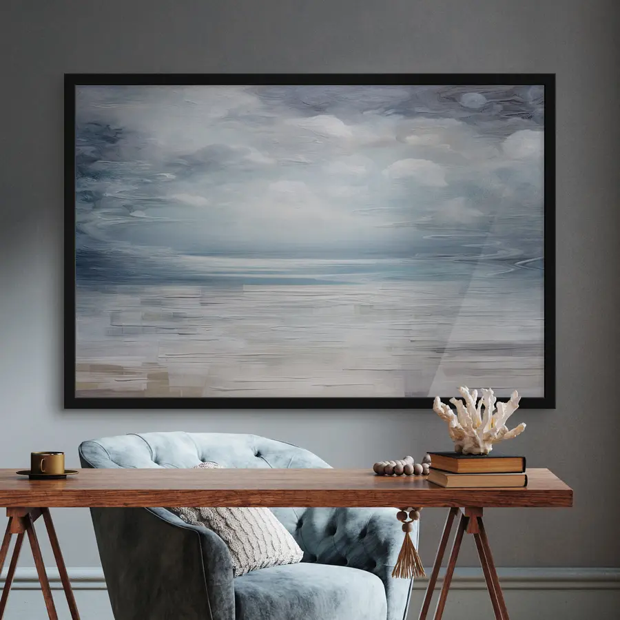 Fototapeedid Rahulikud veed pilvise taeva all f35715