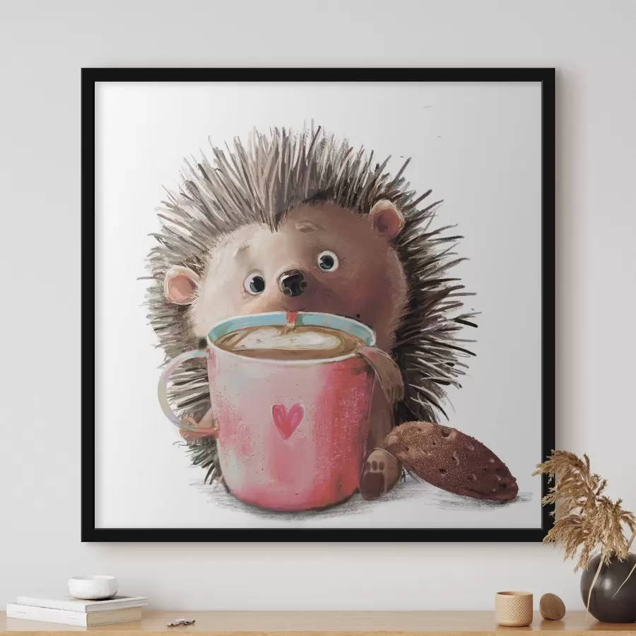 Fototapeedid Siil ja tass kohvi f35039