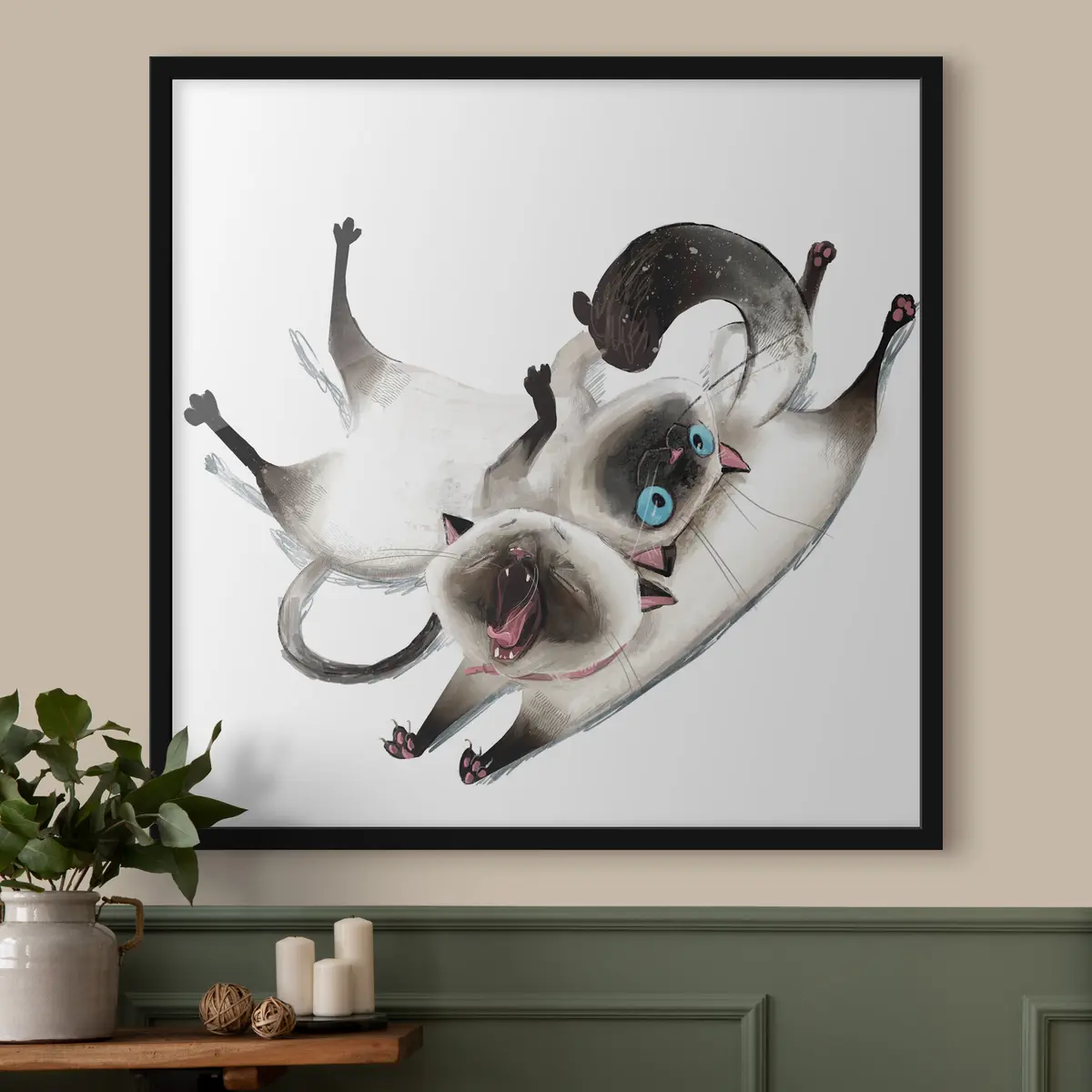 Plakat Kaks siiami kassi f34990