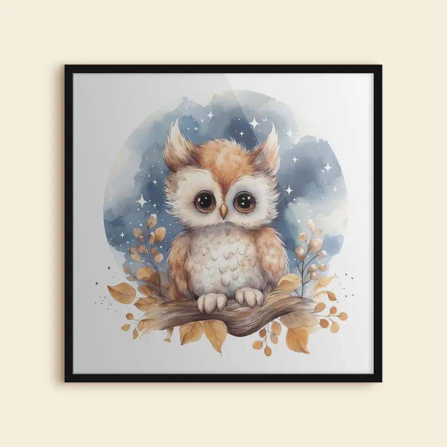 Fototapeedid Armas öökull istub oksal f34912