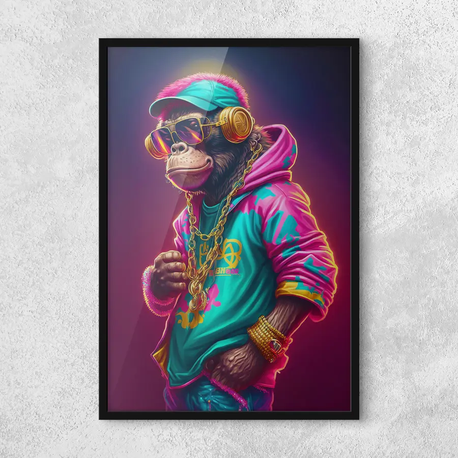 Fototapeedid Stiilne primaat erksates riietes f34891