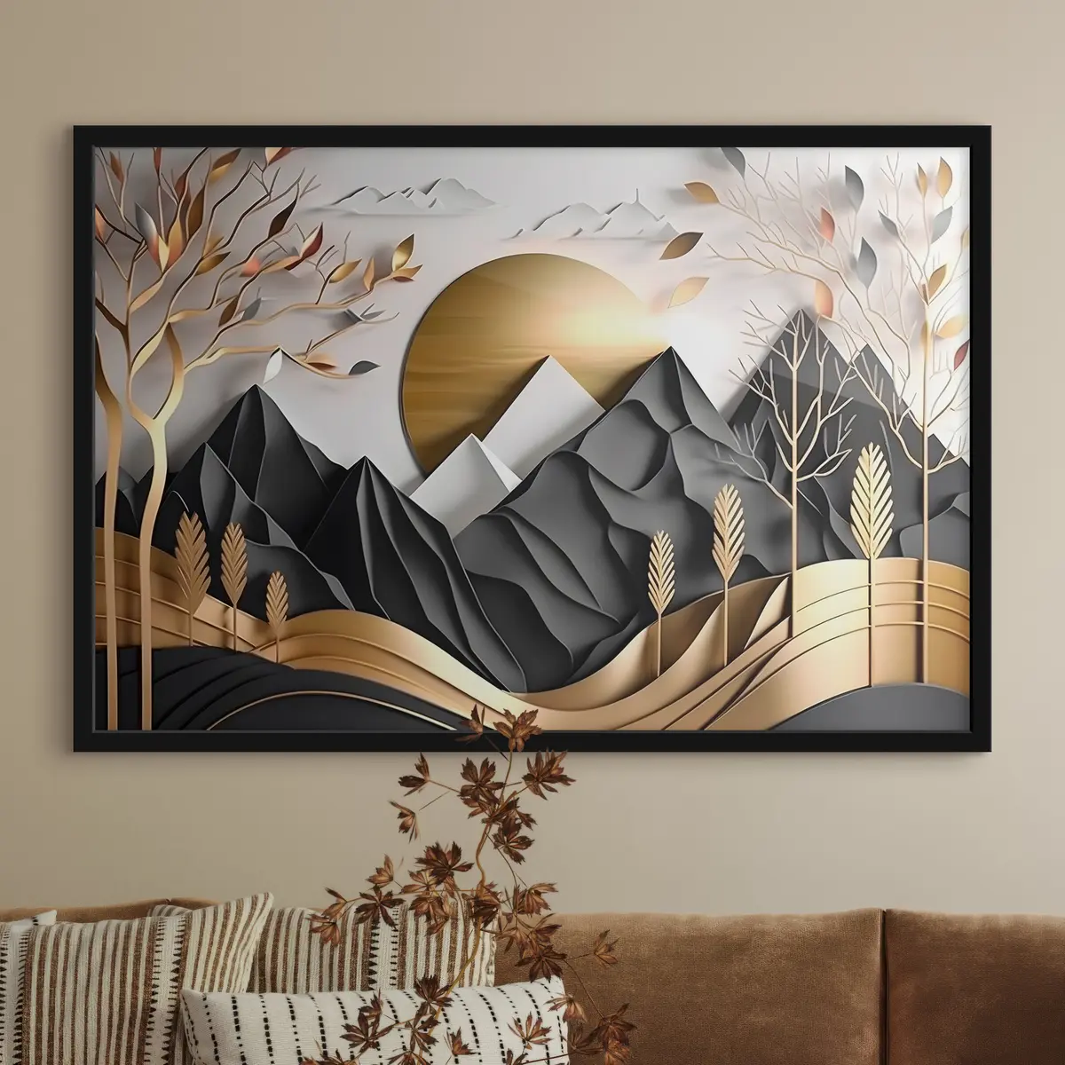 Plakat Rahulik maastik mitmekihiliste tekstuuridega f34419