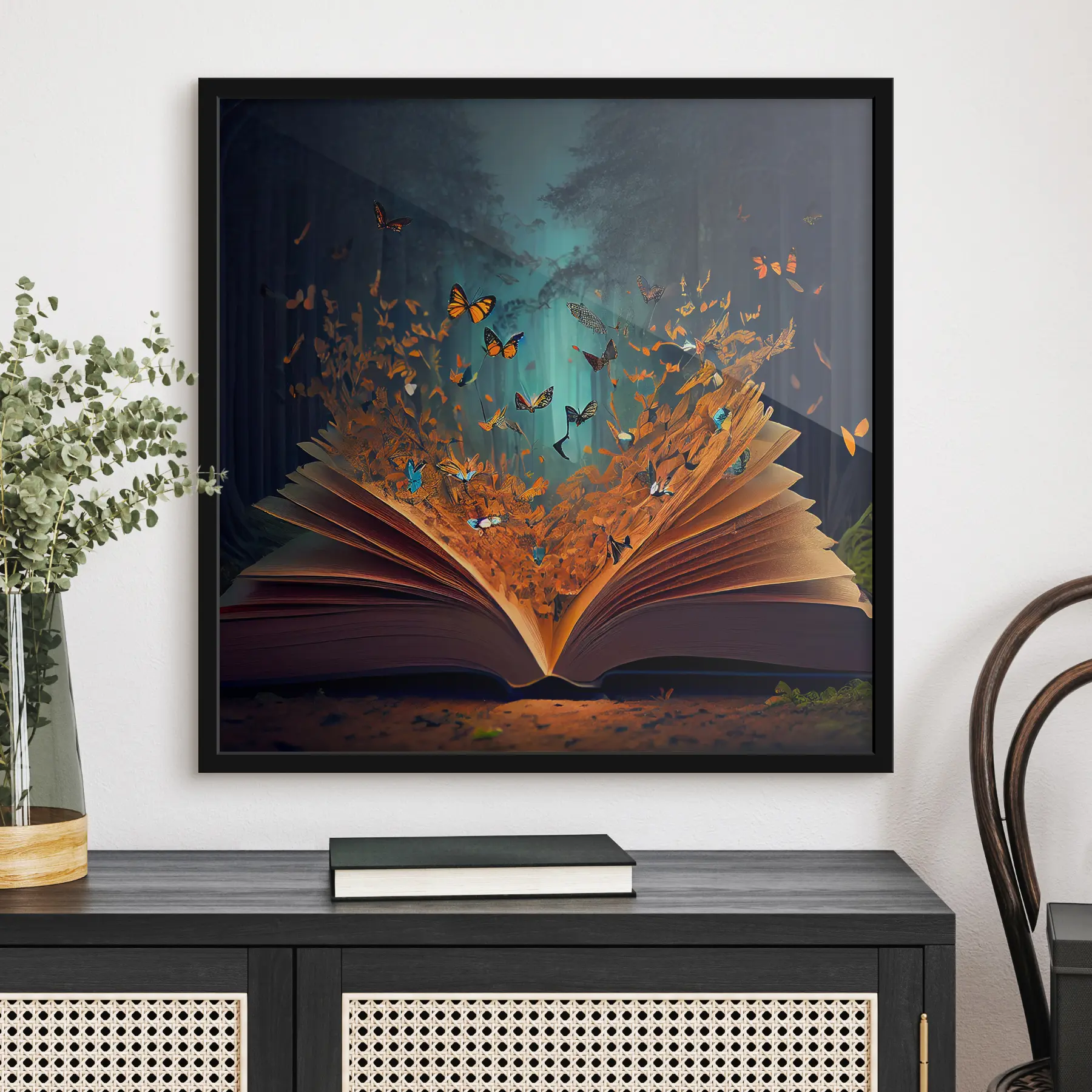 Fototapeedid Muinasjuturaamat liblikatega metsas f33915