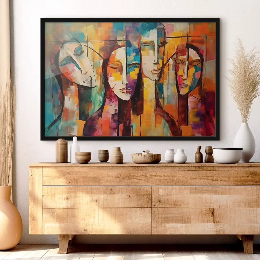 Fototapeedid Abstraktsed näod erksates värvides f33845