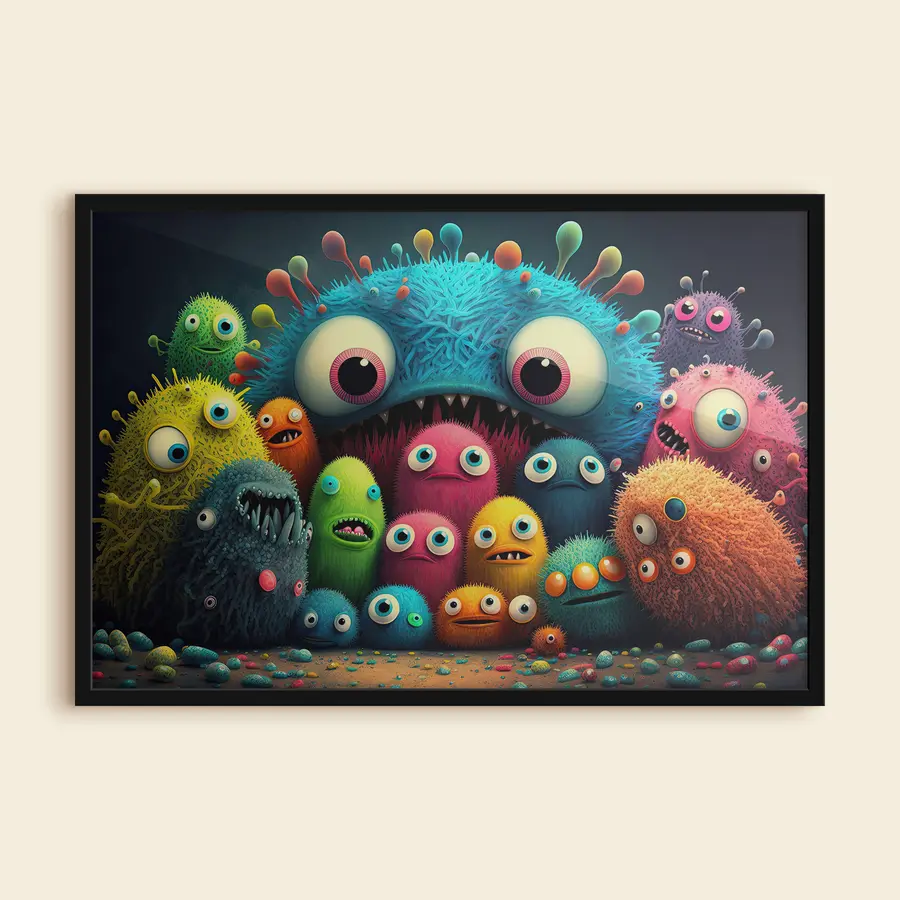 Fototapeedid Värvikad olendid jagavad ühist hetke f33531