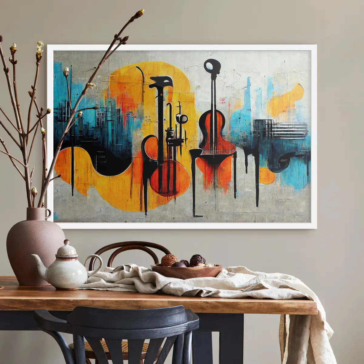 Plakat Elav seinamaal, mis ülistab muusikat ja loovust f33044