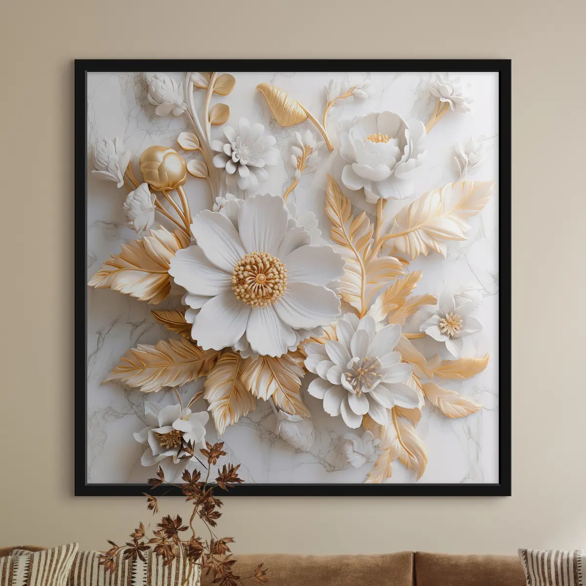 Plakat Elegantne lillekimp pehmetes toonides f32778