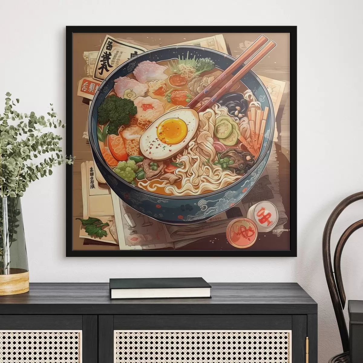 Plakat Ramen, idamaine roog, udon, hiina toit f32121