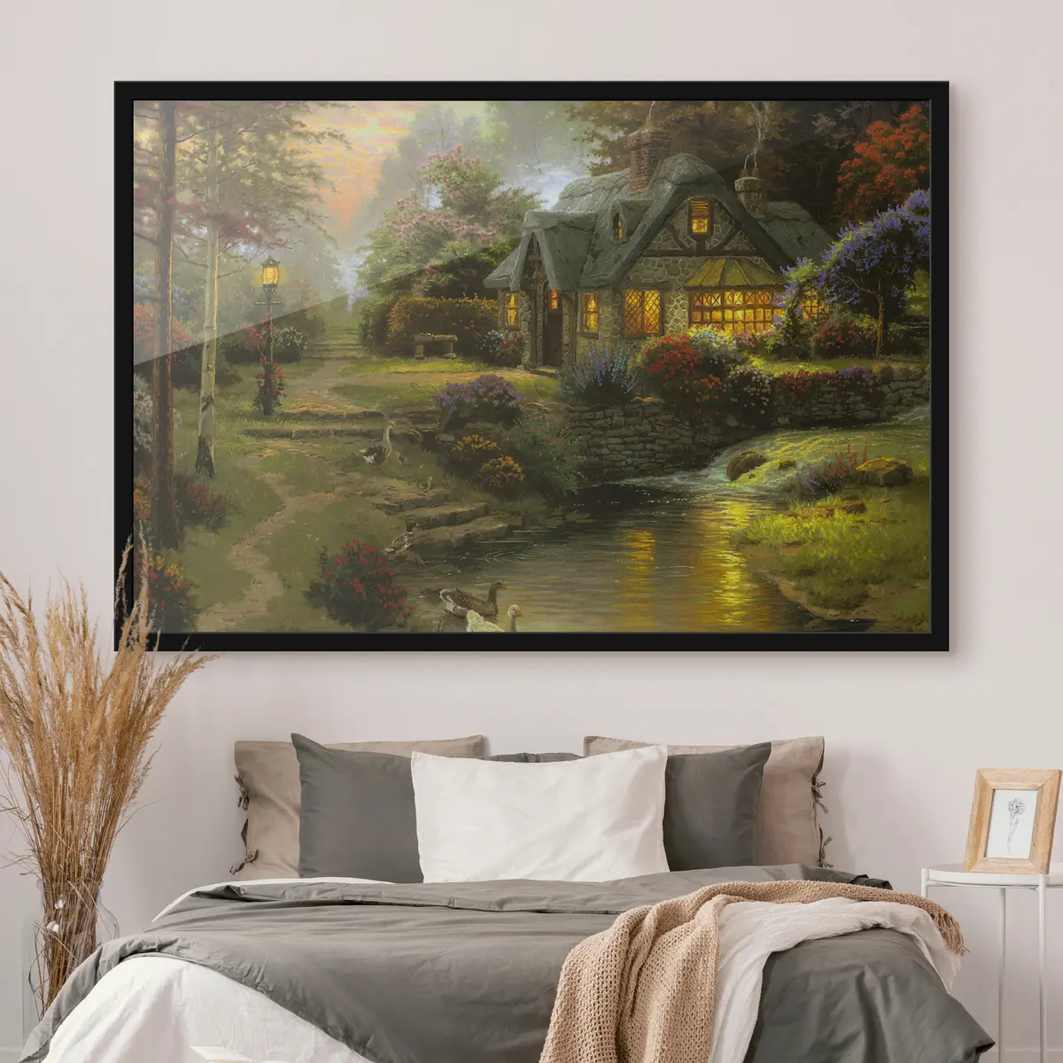 Plakat Võluv suvilakese rahuliku oja ääres f19095