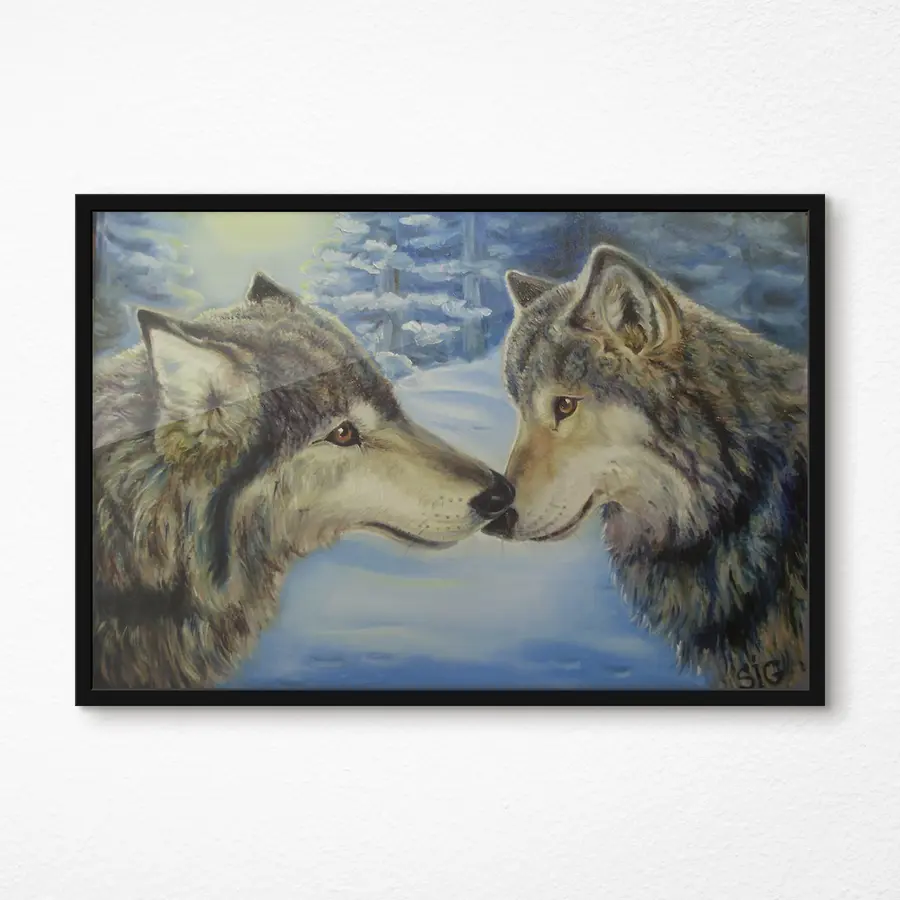 Fototapeedid Kaks hunti jagavad üht hetke f15354