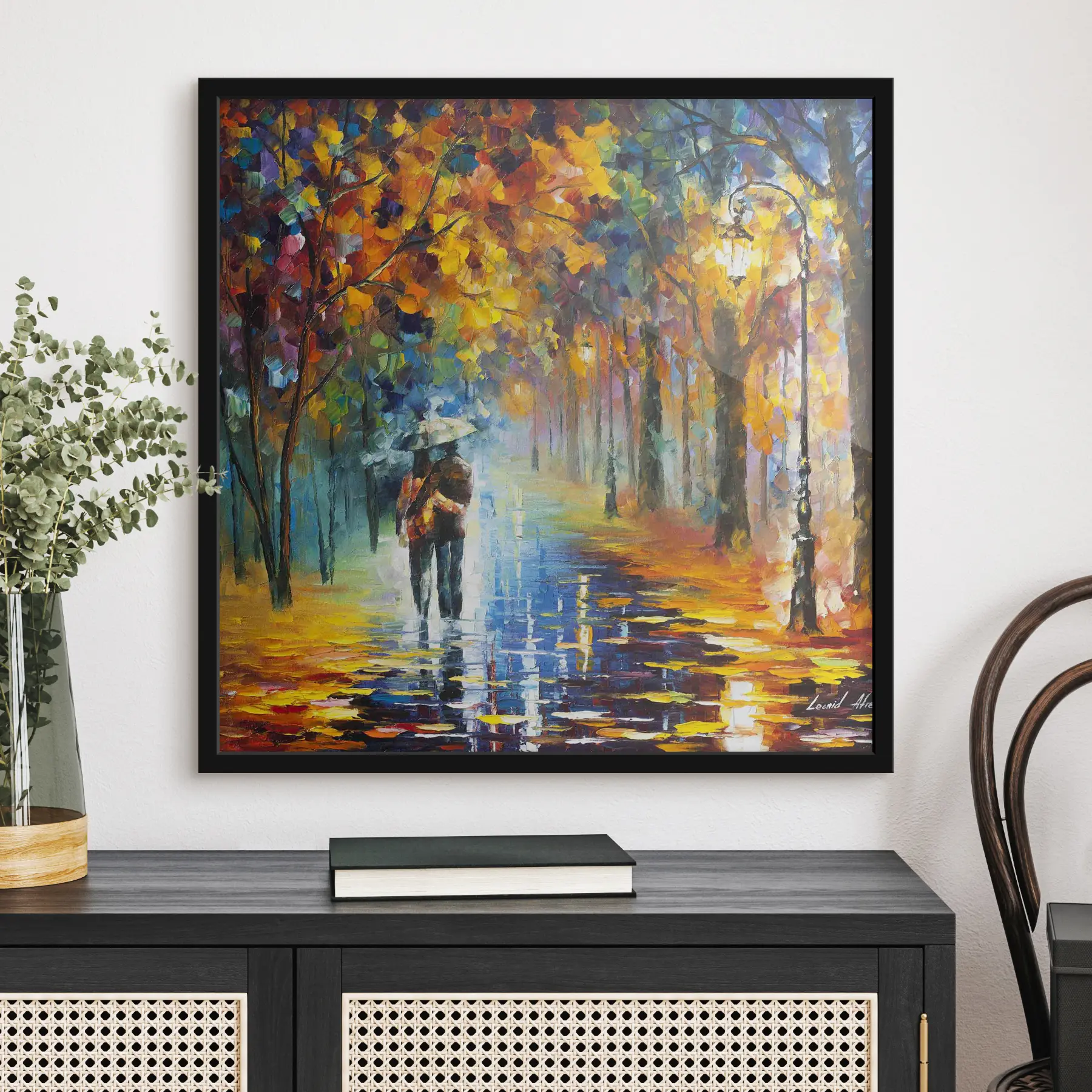 Fototapeedid Sügisene jalutuskäik vihmavarju all f15186