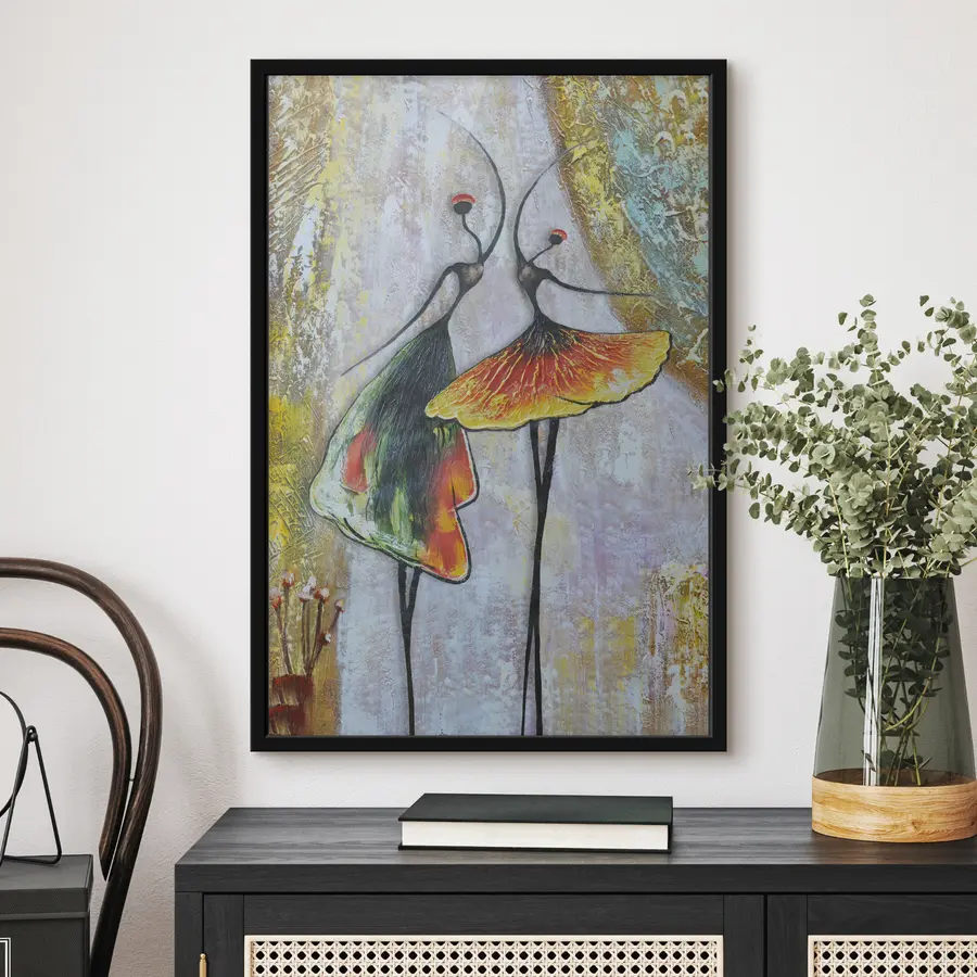 Fototapeedid Tantsivad siluetid erksates värvides f01740