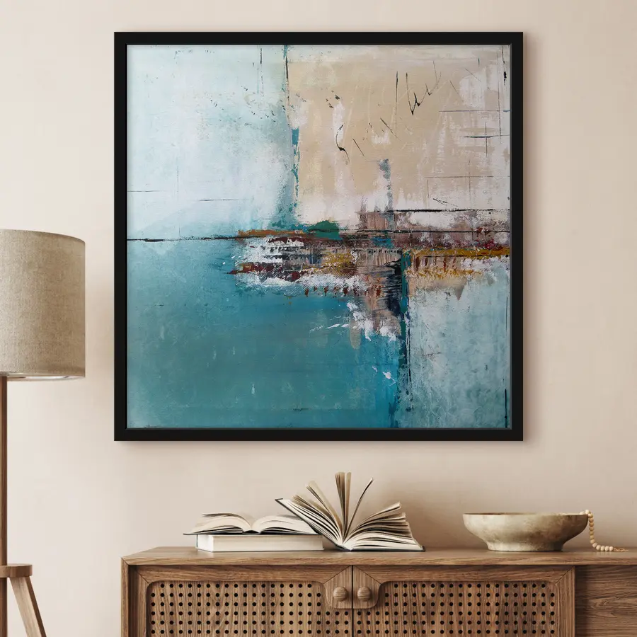 Fototapeedid Abstraktne blues kohtub tekstuuriga kihtidega f01169